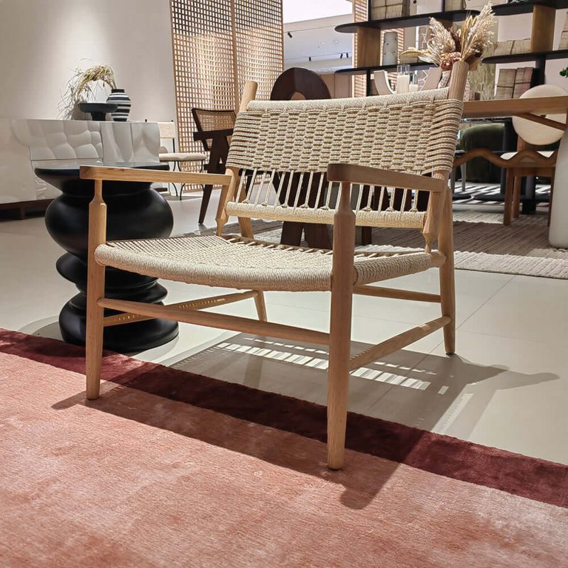 Hausfurn Natural Style Solid Wood Paper Twine Dining Armchair–Lead Time within 30 Days