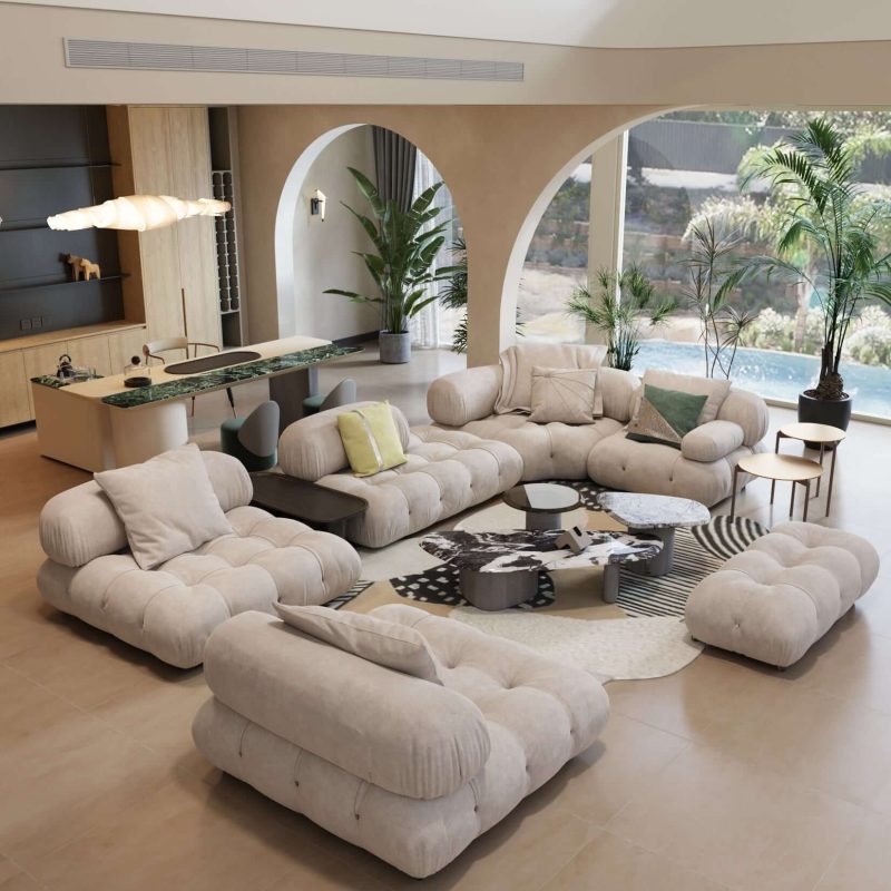 RINGCHEN Luxury Modern Modular Sectional Sofa with Custom Fabric Options–Lead Time within 30 Days