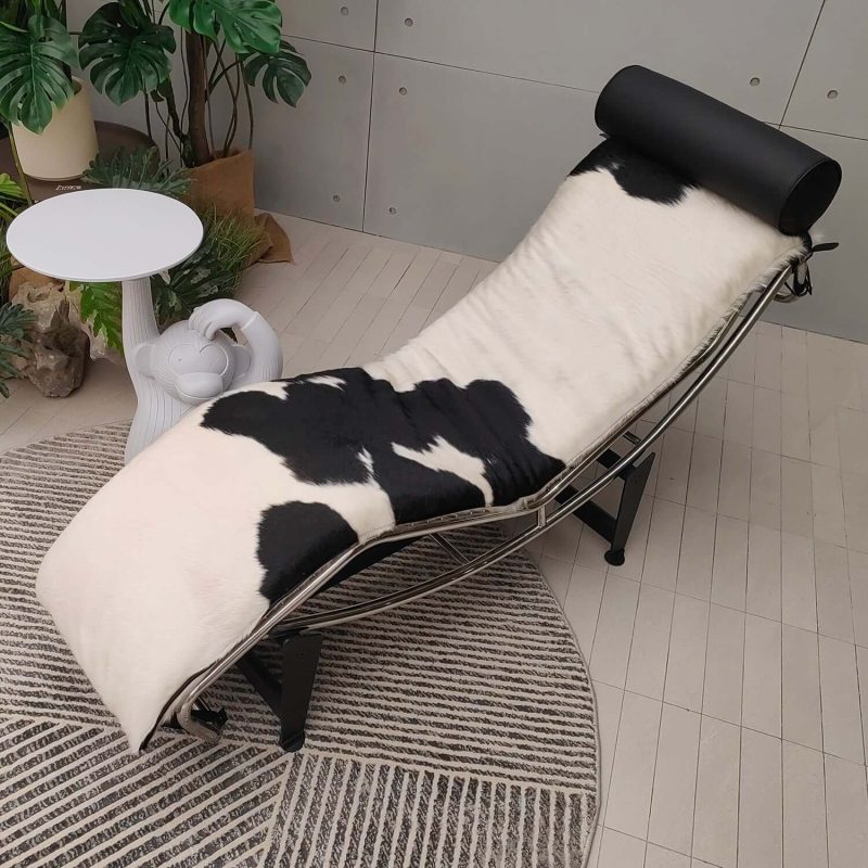 Hausfurn Modern Adjustable Chaise Chair in Curved Steel Frame–Lead Time within 40 Days