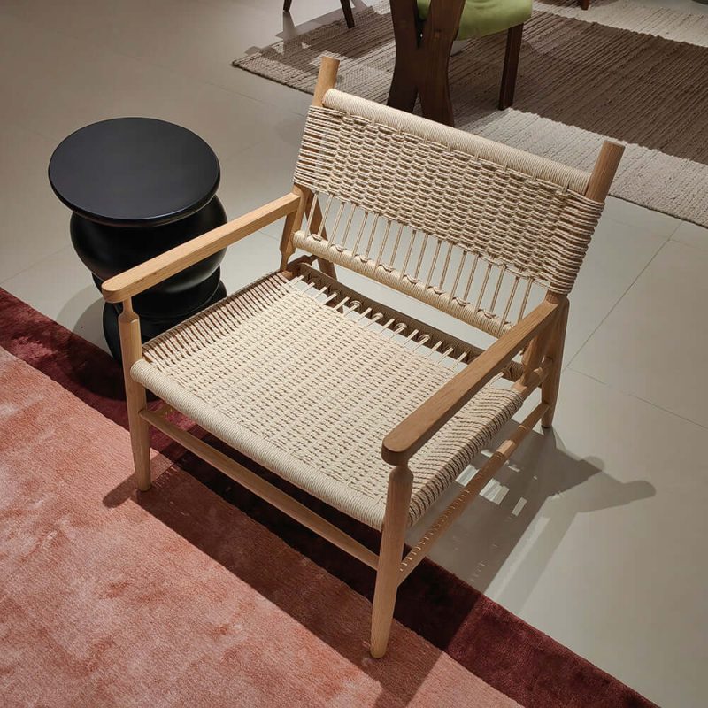 Hausfurn Natural Style Solid Wood Paper Twine Dining Armchair–Lead Time within 30 Days