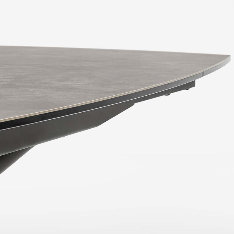 Hausfurn Modern Rectangular Rock Slab Extendable Dining Table for 6 Person