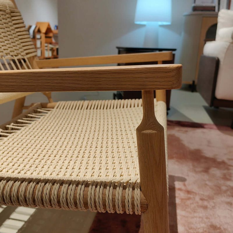Hausfurn Natural Style Solid Wood Paper Twine Dining Armchair–Lead Time within 30 Days