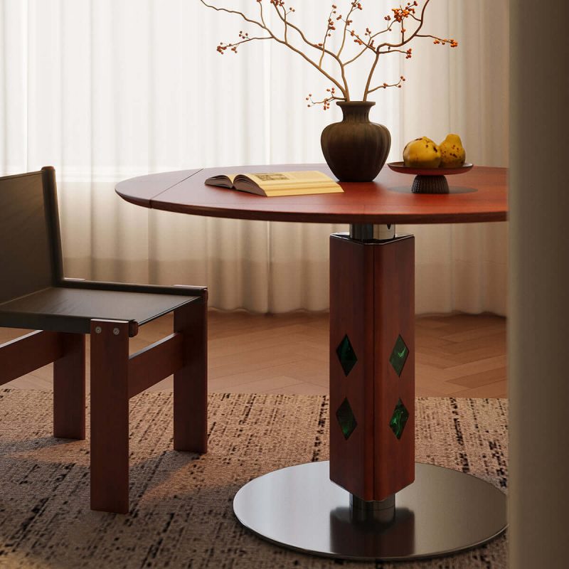 Hausfurn French Vintage Round Foldable Dining Table
