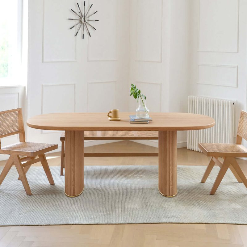 Hausfurn Solid Ash Wood Oval Dining Table – Lead Time within 60 Days