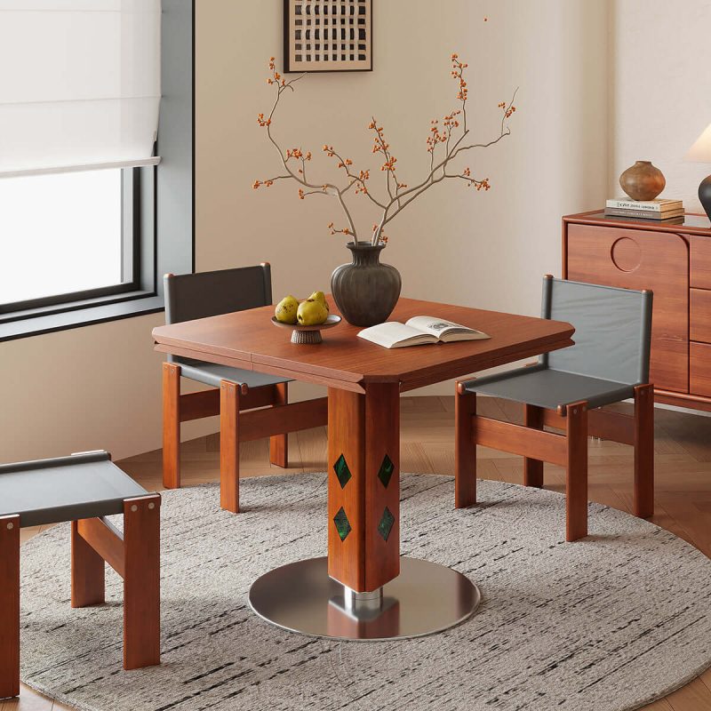 Hausfurn French Vintage Round Foldable Dining Table