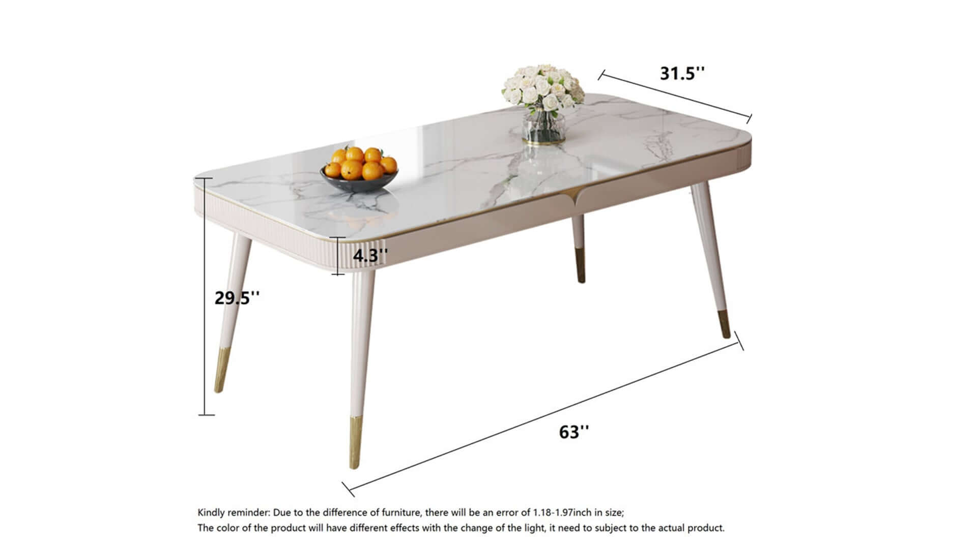 Dimension of Sintered Stone Dining Table with Storage Drawers