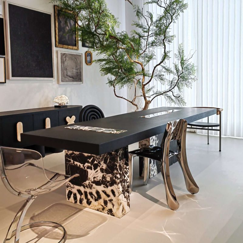 Hausfurn Horizon Gourment Dining Table with Marble Legs–Lead Time within 45 Days