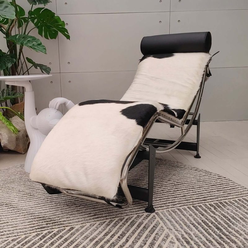 Hausfurn Modern Adjustable Chaise Chair in Curved Steel Frame–Lead Time within 40 Days