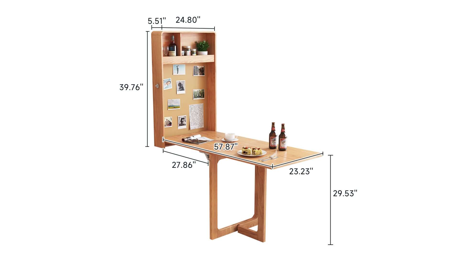Dimension of Wall-Mounted Folding Dining Table Bar Table Space Saving
