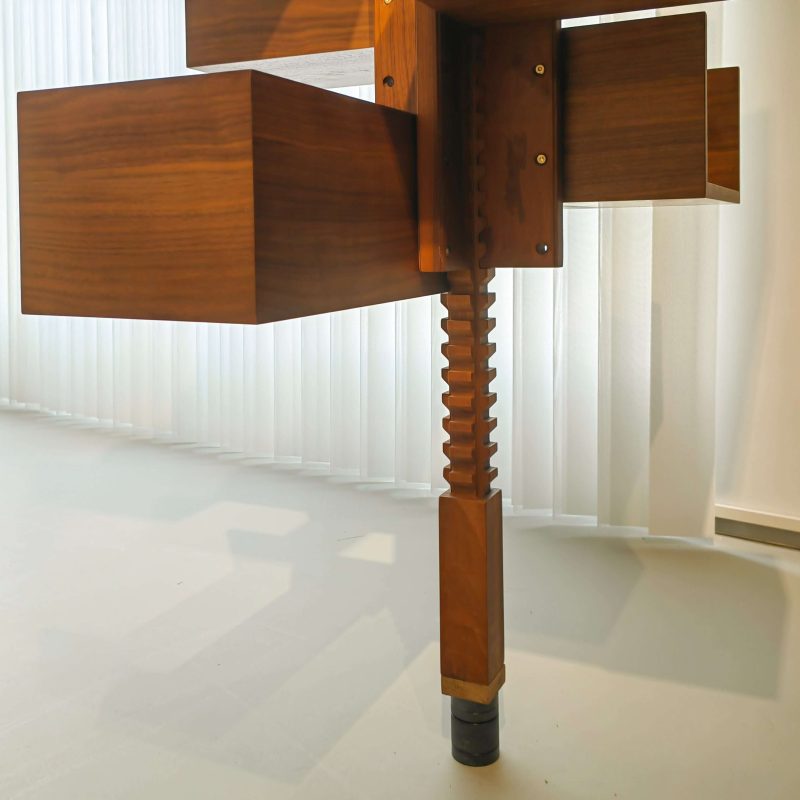 Hausfurn 360-Degree Rotating Walnut Wood Floor-to-ceiling Bookshelf–Lead Time within 60 Days