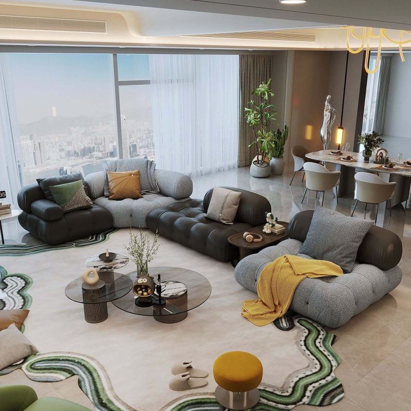 RINGCHEN Luxury Modern Modular Sectional Sofa with Custom Fabric Options–Lead Time within 30 Days