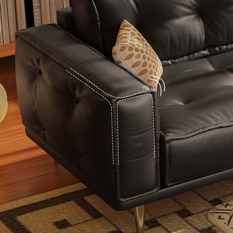 Hausfurn French Vintage Leather Sofa Luxurious Comfort