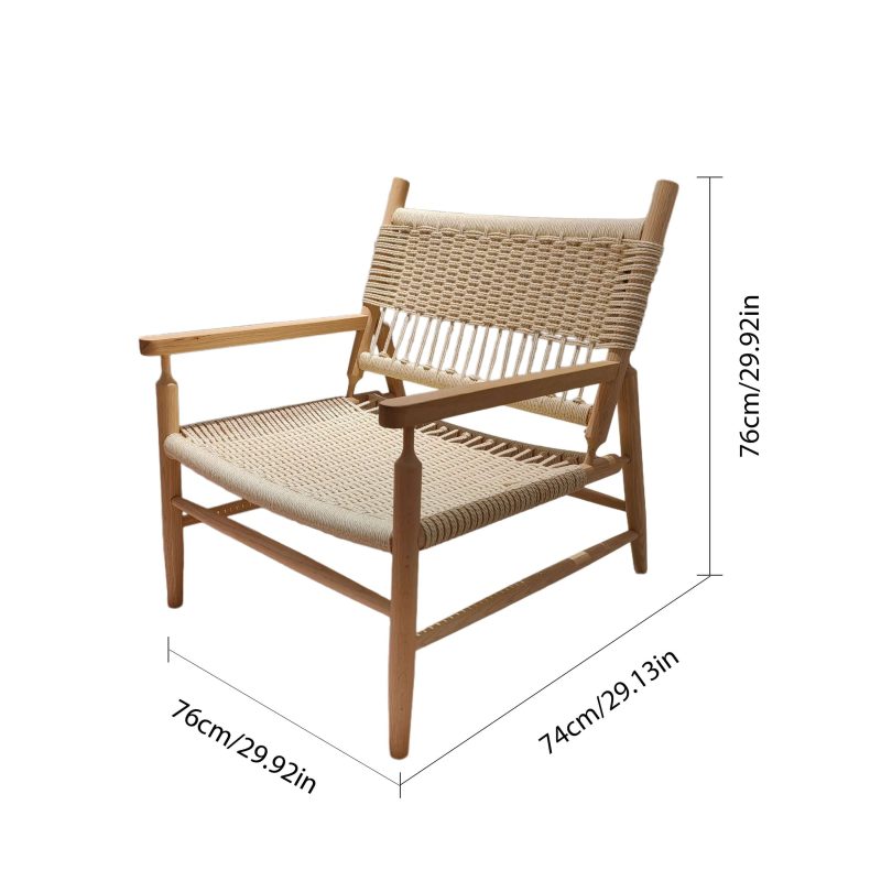 Hausfurn Natural Style Solid Wood Paper Twine Dining Armchair–Lead Time within 30 Days