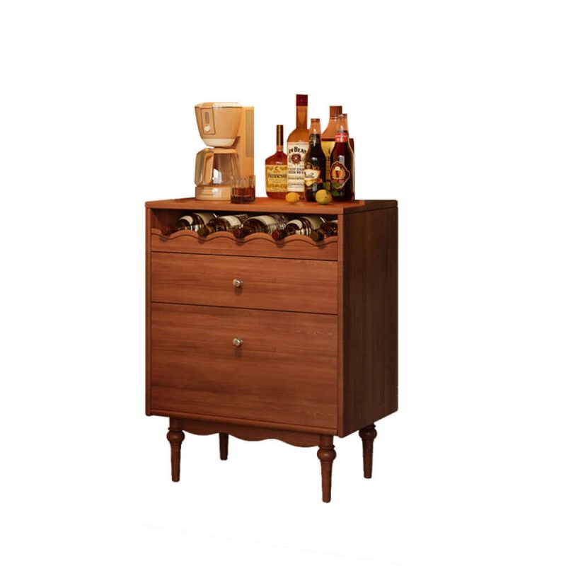Hausfurn Vintage Solid Wood Sideboard Spacious Storage and Display Cabinet