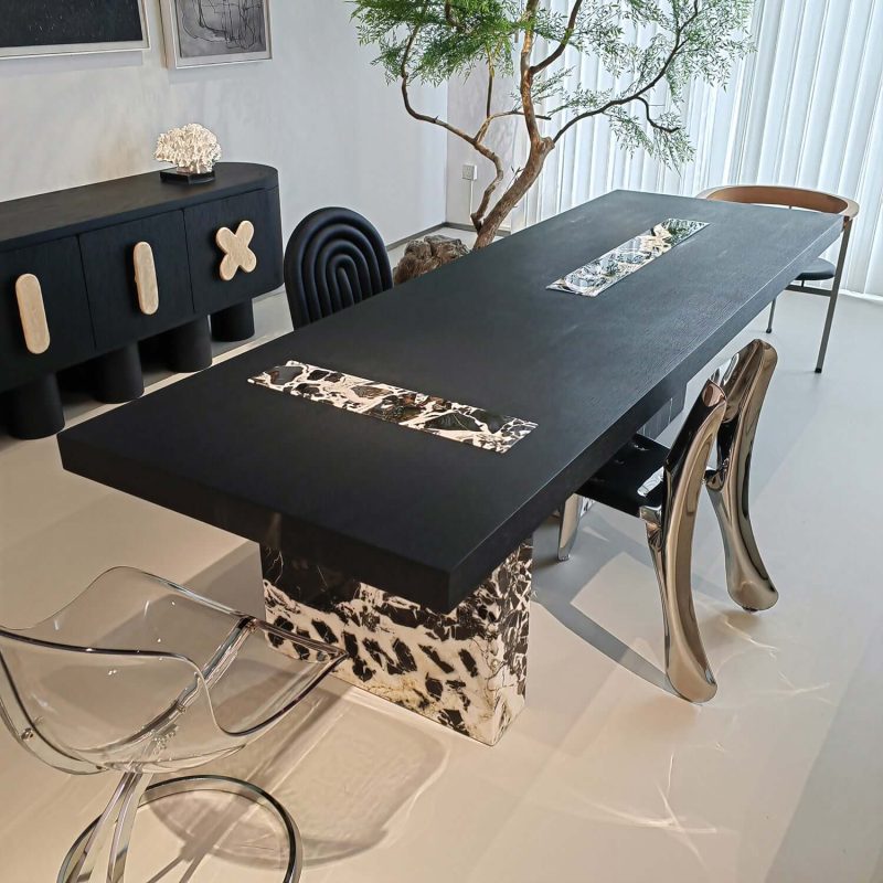 Hausfurn Horizon Gourment Dining Table with Marble Legs–Lead Time within 45 Days