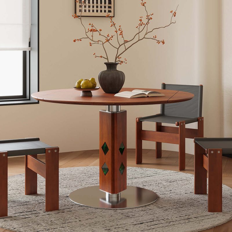 Hausfurn French Vintage Round Foldable Dining Table