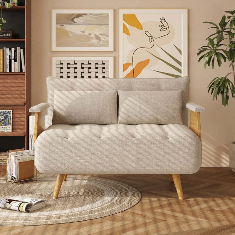 Hausfurn 3-in-1 Folding Sofa Chair Bed with Armrests – 3 Sizes Available