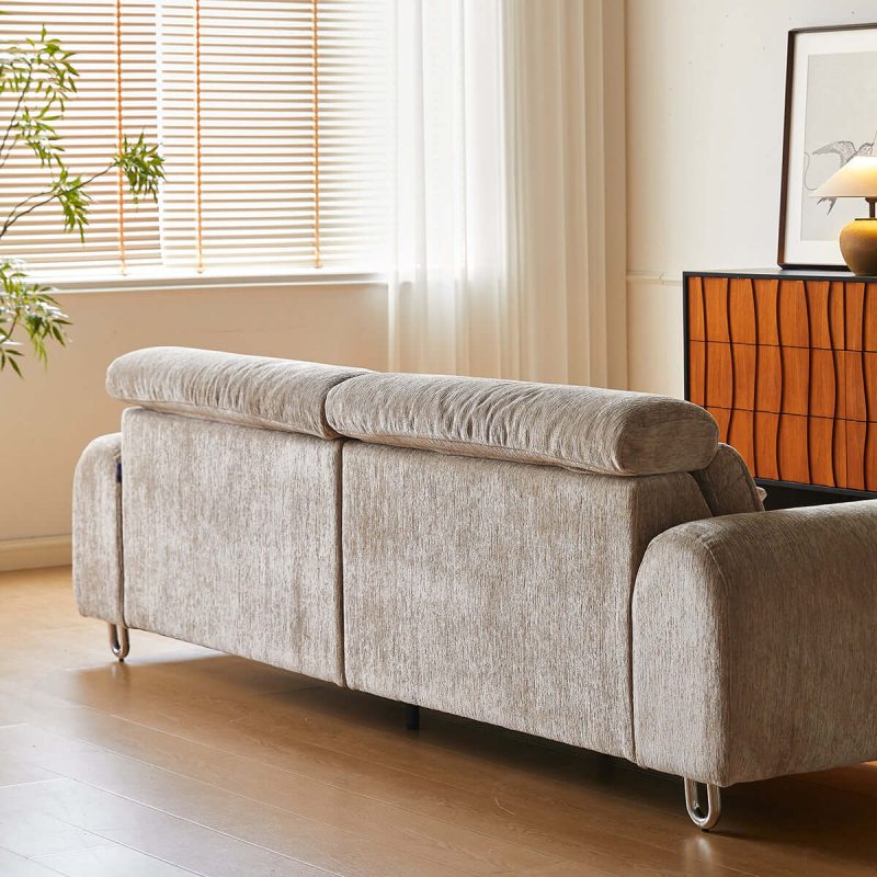Hausfurn Contemporary Chenille Lounge Sofa with Removable Couch Cover