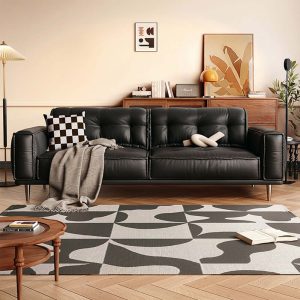 Hausfurn French Vintage Leather Sofa Luxurious Comfort