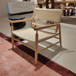 Hausfurn Natural Style Solid Wood Paper Twine Dining Armchair–Lead Time within 30 Days