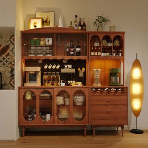 Hausfurn Vintage Solid Wood Sideboard Spacious Storage and Display Cabinet