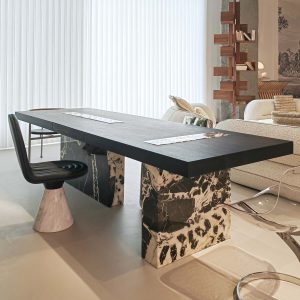 Hausfurn Horizon Gourment Dining Table with Marble Legs–Lead Time within 45 Days